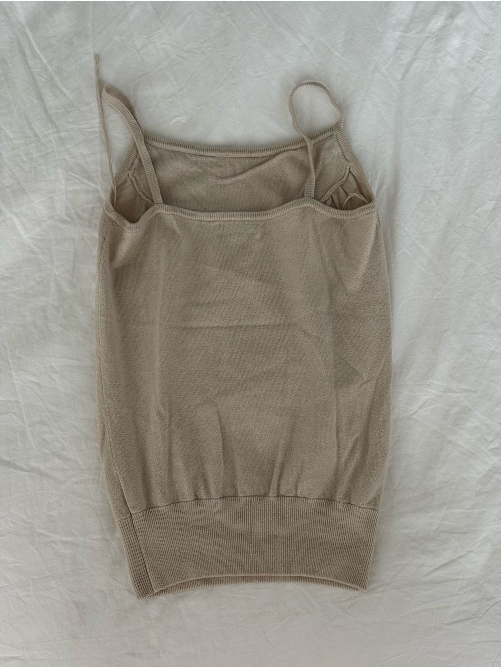 Sequin-Embellished Cream Tank Top - Picture 3 of 3